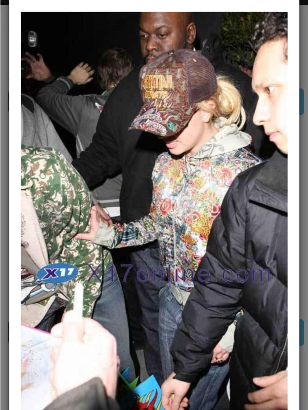 Christian Audigier Multicolor Floral Collage Hoodie in Sage